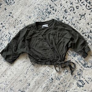 Green Wrap Crop top